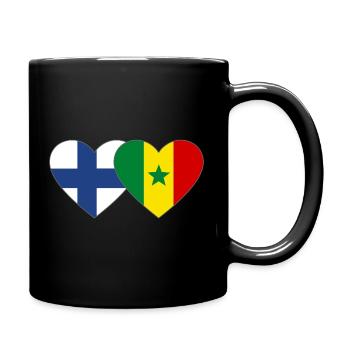 Finland Senegal Flag Heart - Full Colour Mug - black - Right