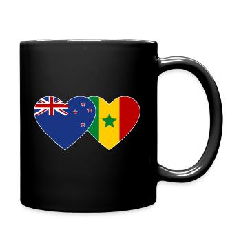 Nouvelle-Zélande Sénégal Drapeau Coeur - Mug uni - noir - Droite