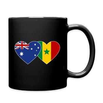 Drapeau de l’Australie et du Sénégal Coeur - Mug uni - noir - Droite