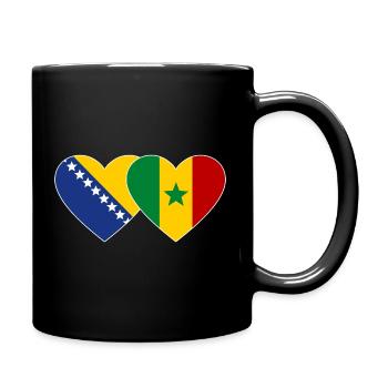 Bosnia Senegal Flag Heart - Full Colour Mug - black - Right
