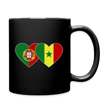 Portugal Senegal Flag Heart - Full Colour Mug - black - Right