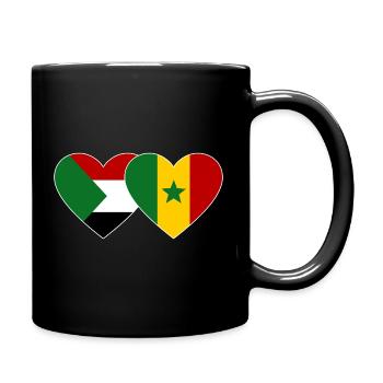 Sudan Senegal Flag Heart - Full Colour Mug - black - Right