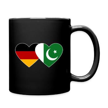 Germany Pakistan Flag Heart - Full Colour Mug - black - Right