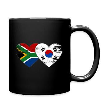 Afrique du Sud Drapeau de la Corée du Sud Coeur - Mug uni - noir - Droite