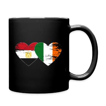Ägypten Irland Flagge Herz used - Tasse einfarbig - Schwarz - Rechts