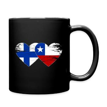 Finland Chile Flag Heart - Full Colour Mug - black - Right