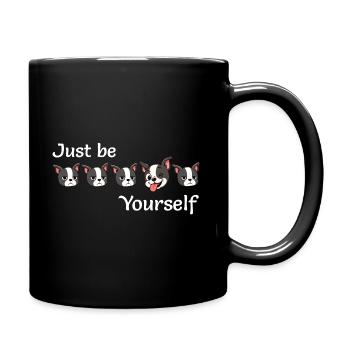 Boston - Soyez simplement - Vous-même - Texte blanc - Mug uni - noir - Droite