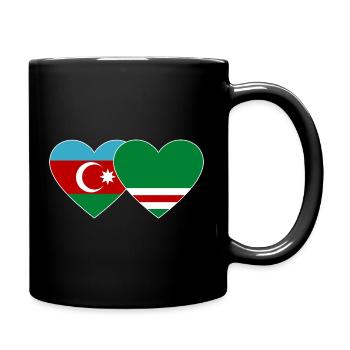Aserbaidschan Tschetschenien Flagge Herz - Tasse einfarbig - Schwarz - Rechts