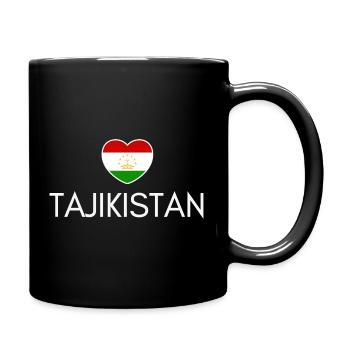 Heart with Tajikistan Flag, I love Tajikistan - Full Colour Mug - black - Right