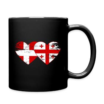 Danemark Géorgie drapeau coeur utilisé - Mug uni - noir - Droite