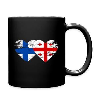 Drapeau de la Finlande Géorgie Utilisé - Mug uni - noir - Droite