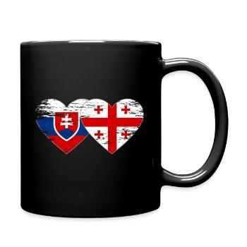 Cœur du drapeau de la Slovaquie Géorgie utilisé - Mug uni - noir - Droite