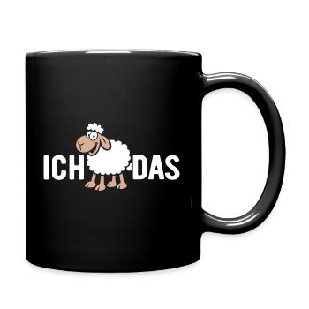 Ich SCHAF das - Wortspiel mit Schaf - Tasse einfarbig - Schwarz - Rechts