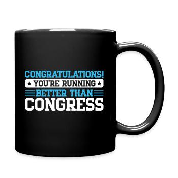 Un marathonien court mieux que le Congrès - Mug uni - noir - Droite