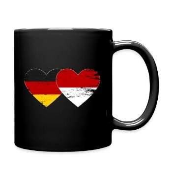 Allemagne Monaco Drapeau Coeur - Mug uni - noir - Droite