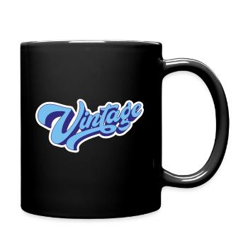 Vintage Blau - Tasse einfarbig - Schwarz - Rechts