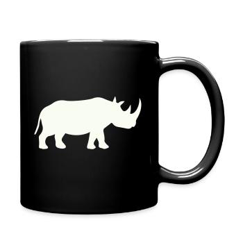 Rhino Silhouette Powerful Minimal - Full Colour Mug - black - Right
