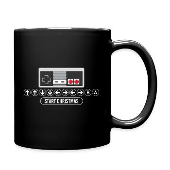 Cheat Code Start Christmas Gaming Gamer Video Game - Full Colour Mug - black - Right