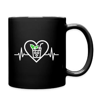 Mojito Heart Cocktail Mint Glass Aperitif - Full Colour Mug - black - Right