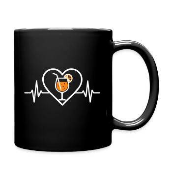 Spritz Heart Orange Cocktail Aperitif Glass - Full Colour Mug - black - Right