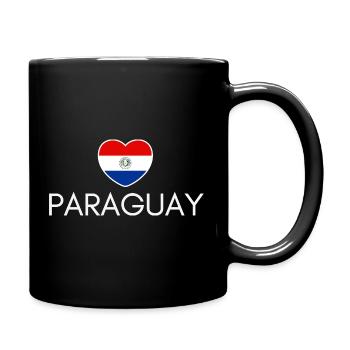 Heart with Paraguay flag, I love Paraguay - Full Colour Mug - black - Right