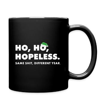 Ho ho désespéré : Expression anti-Noël - Mug uni - noir - Droite