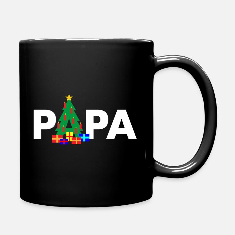 Papa Weihnachtsbaum - Tasse einfarbig - Schwarz