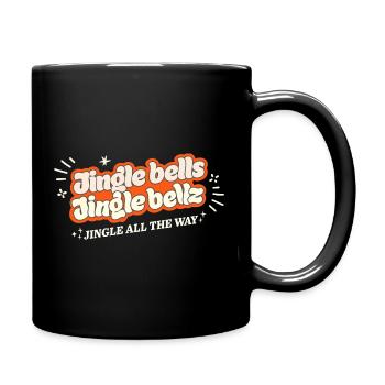 Weihnachtsfestliche und farbenfrohe Jingle Bells humorvoll - Tasse einfarbig - Schwarz - Rechts