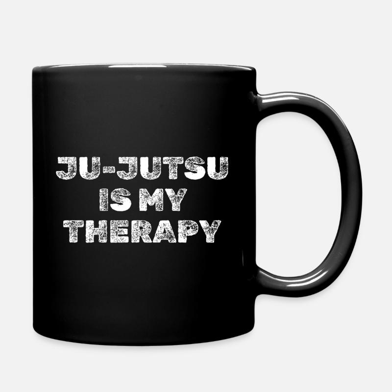 Ju-Jutsu Is My Therapy Grunge Design - Full Colour Mug - black