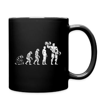Evolution zum Muskeltraining Fitness Kraftsport - Tasse einfarbig - Schwarz - Rechts