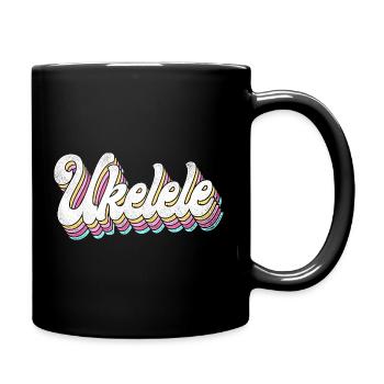 Hawaiian Ukulele Uke Retro Vintage - Tasse einfarbig - Schwarz - Rechts