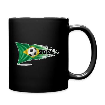 Drapeau du Brésil Football 2026 - Mug uni - noir - Droite