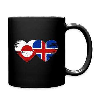 Cœur du drapeau du Groenland Islandade utilisé - Mug uni - noir - Droite