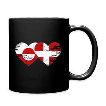 Cœur du drapeau du Groenland-Danemark utilisé - Mug uni - noir - Droite