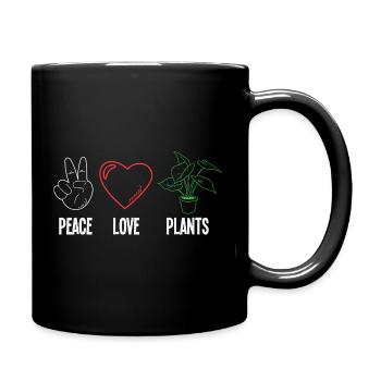Amateur des plantes Paix Amour Plantes Fleurs succulentes - Mug uni - noir - Droite