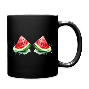 Aquarelle Pastèque - Mug uni - noir - Droite