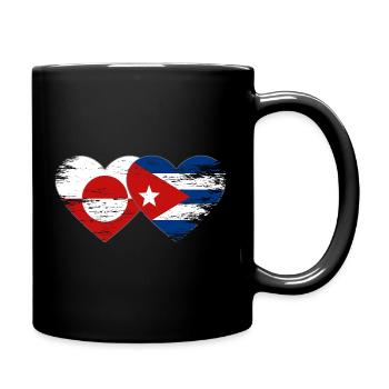 Groenland_Kuba_Flagge_Herz_used - Tasse einfarbig - Schwarz - Rechts
