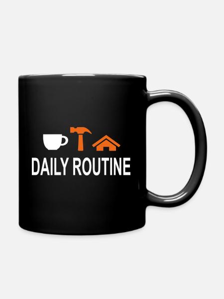 Routine quotidienne, routine quotidienne, le travail peut attendre - Mug uni - noir