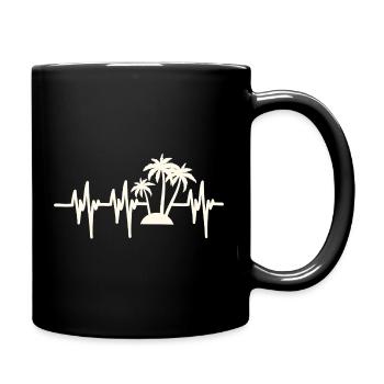 Vacances à la plage Heartbeat - Mug uni - noir - Droite