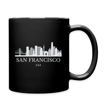 Skyline von San Francisco, San Francisco, USA - Tasse einfarbig - Schwarz - Rechts