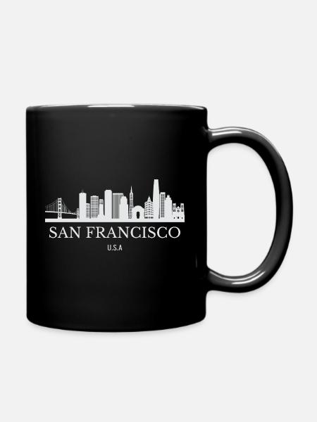 Skyline von San Francisco, San Francisco, USA - Tasse einfarbig - Schwarz