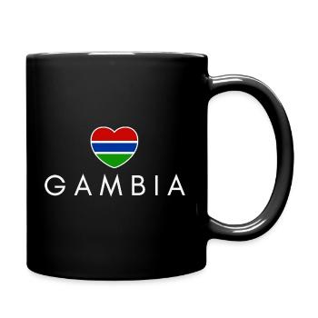 Cœur avec drapeau gambien, j’aime la Gambie - Mug uni - noir - Droite