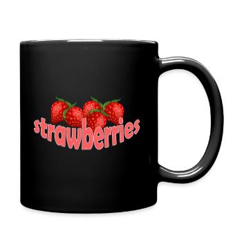 Fraises - Mug uni - noir - Droite