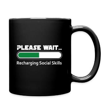 Introvert Recharging Social Skills - Dark BG - Full Colour Mug - black - Right
