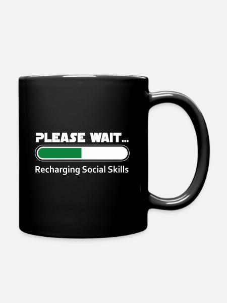 Introvertierter Aufbau sozialer Fähigkeiten – Dunkler BG - Tasse einfarbig - Schwarz