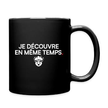 DISCOVER AT THE SAME TIME | Office Humor - Full Colour Mug - black - Right