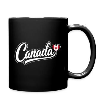 Scénario canadien avec cœur de feuille d’érable Fan patriotique - Mug uni - noir - Droite