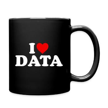 Ich liebe Daten – Herz - Tasse einfarbig - Schwarz - Rechts