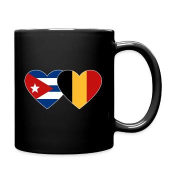 Cœur du drapeau de Cuba Belgique - Mug uni - noir - Droite