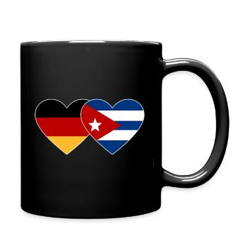 Germany Cuba Flag Heart - Full Colour Mug - black - Right